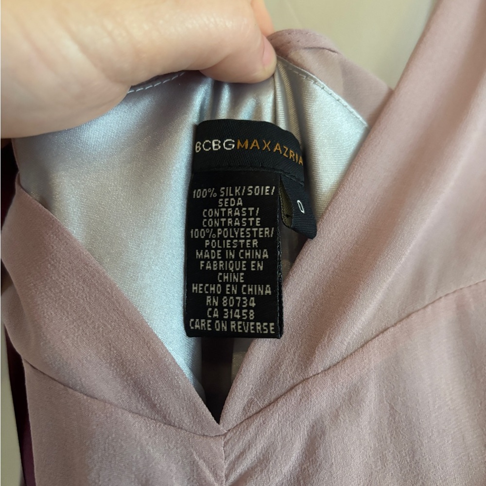 BCBGMaxAzria Mauve and Burgundy Backless Dress - Picture 7 of 7